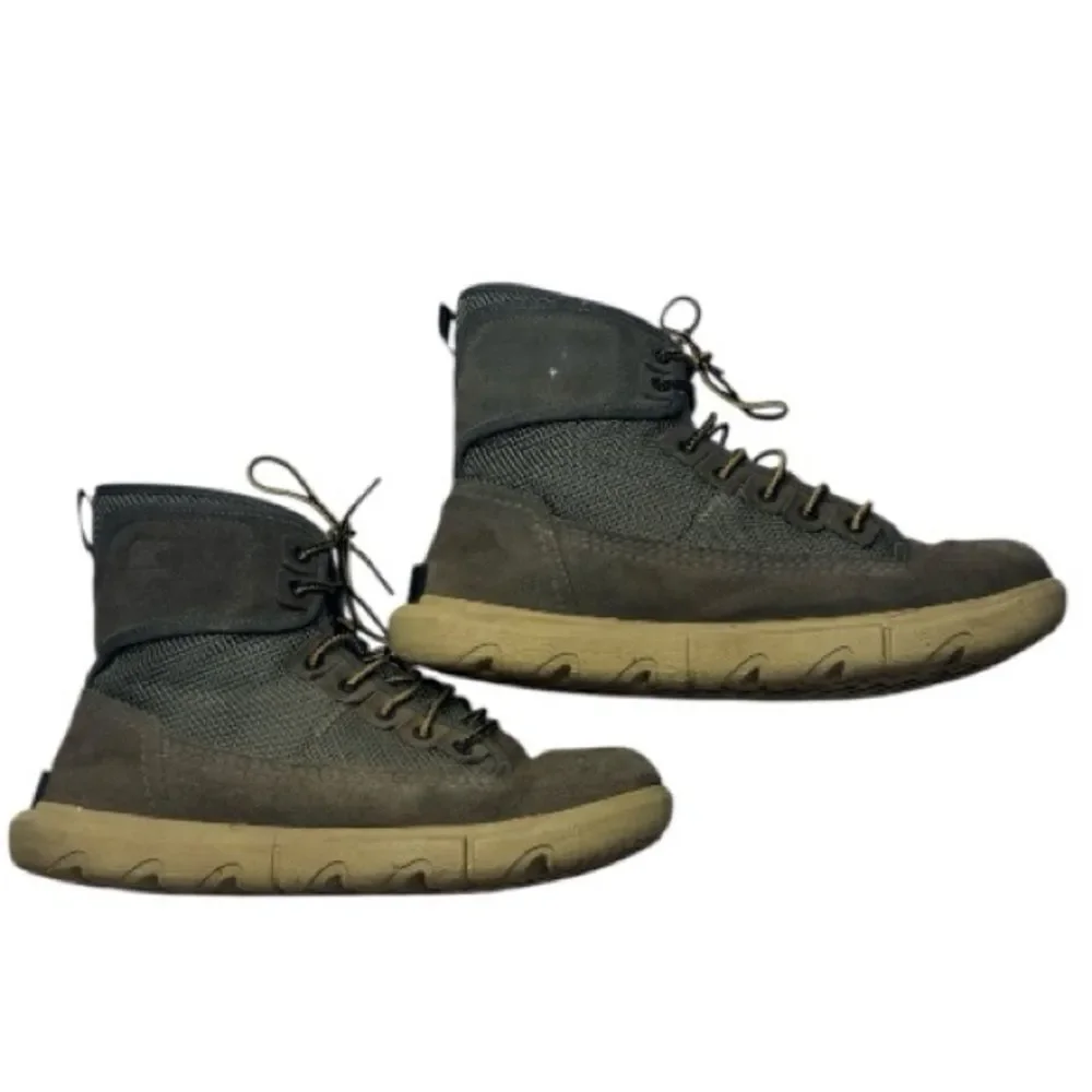 Sorel Men's Explorer Mission Waterproof Taupe Grey‎ Suede Hiking Boots. Size 10.